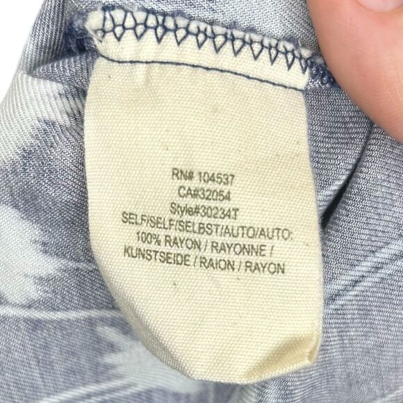 Tiny Anthropologie Semele Shirtdress Blue Motif Floral Embroidered Dress XS - Picture 5 of 8